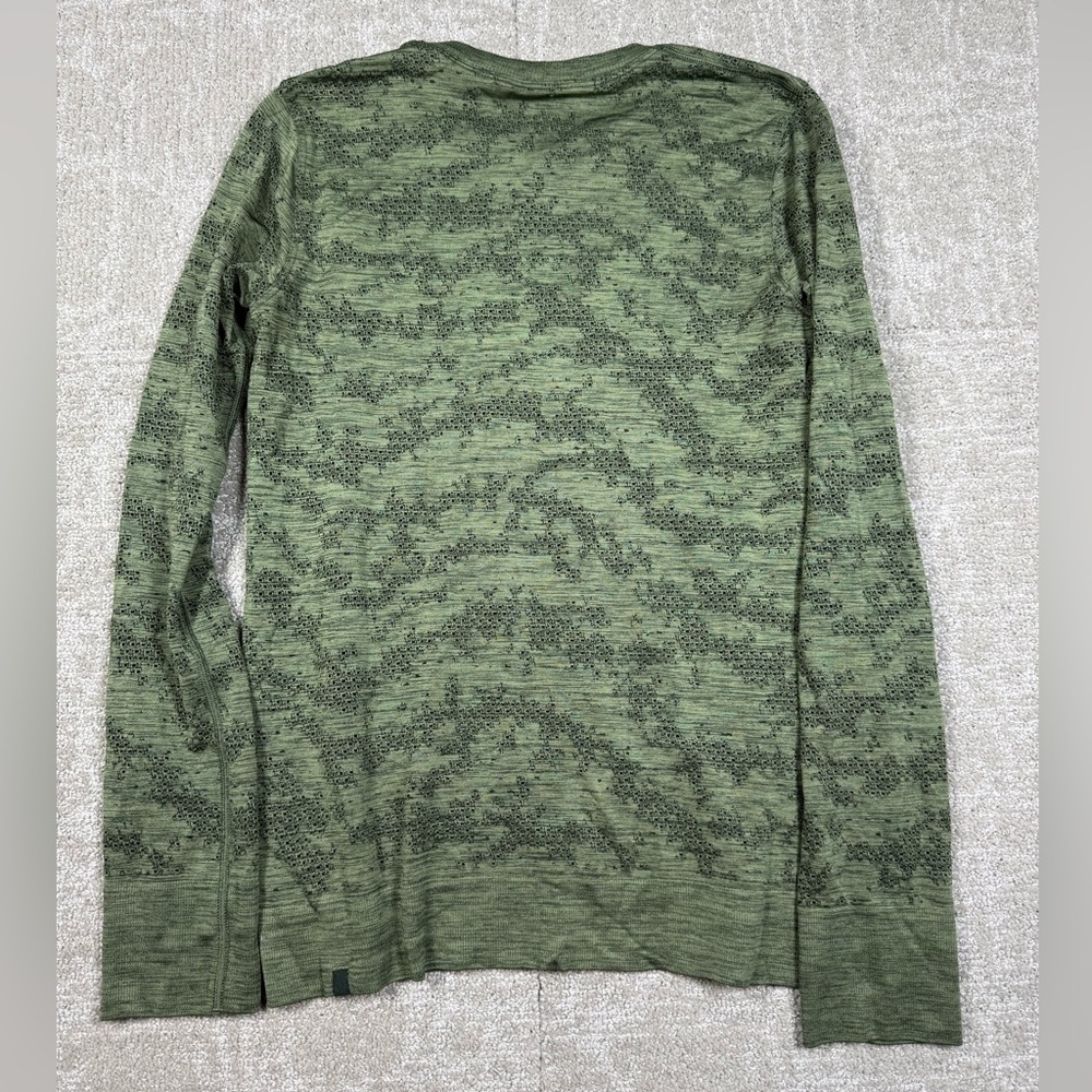 Lululemon Swiftly Breathe Long Sleeve Dot Scape Rainforest Green Shirt READ - Picture 4 of 5
